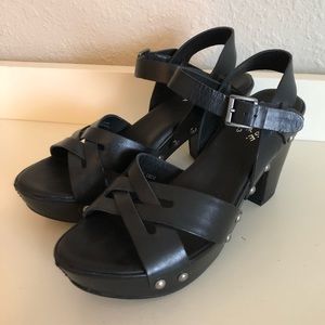 Kork-Ease Black Wedge Sandal